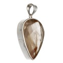 Smoky Rutilated Quartz Pendant in 925 Sterling Silver (43R)