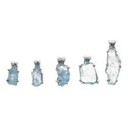Pendente in Topazio Blu Grezzo in Argento Sterling 925