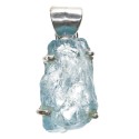 Pendente in Topazio Blu Grezzo in Argento Sterling 925