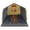 Pirámide Orgonita de Turmalina en Resina con Espiral 7x7cm