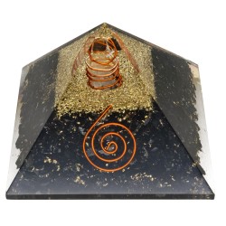 Piramide Orgonita di Tormalina in Resina con Spirale 7x7cm