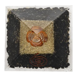 Piramide Orgonita di Tormalina in Resina con Spirale 7x7cm