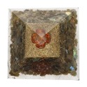Pirámide Orgonita de Labradorita en Resina con Espiral 7x7cm