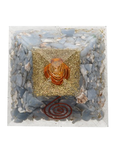 Angelite Orgonite Pyramid in Resin...