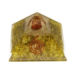 Piramide Orgonita di Quarzo Tinto in Resina con Spirale 7x7cm