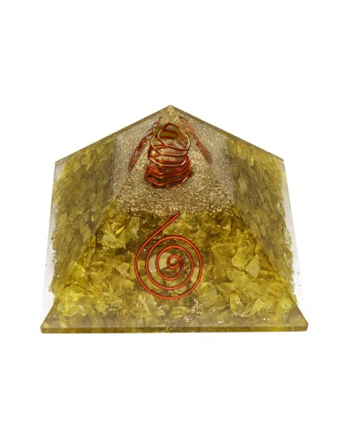Dyed Quartz Orgonite Pyramid in Resin...