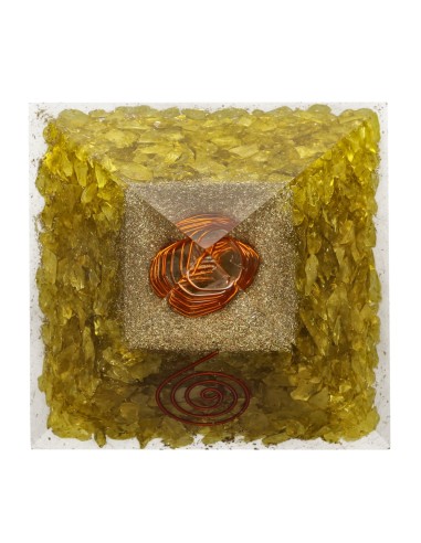 Dyed Quartz Orgonite Pyramid in Resin...