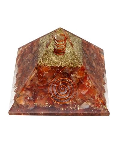 Pirámide Orgonite di Corniola in...