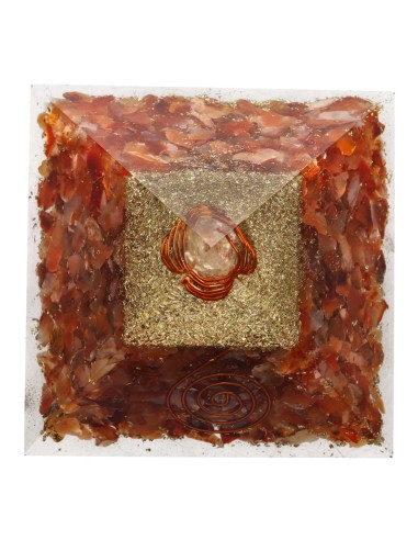 Cornelian Orgonite Pyramid in Resin...
