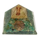 Piramide Orgonita in Giada Verde in Resina con Spirale 7x7cm