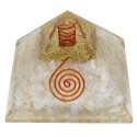 Piramide Orgonita in Opalina di Resina con Spirale 7x7cm