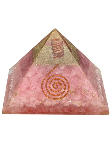 Resin Rose Quartz Orgonite Pyramid...