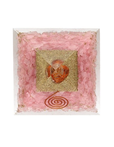 Pyramide en Résine de Quartz Rose...