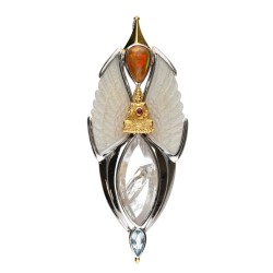 Ciondolo di Ali in Madreperla in Argento Sterling 925 e Oro (58R)