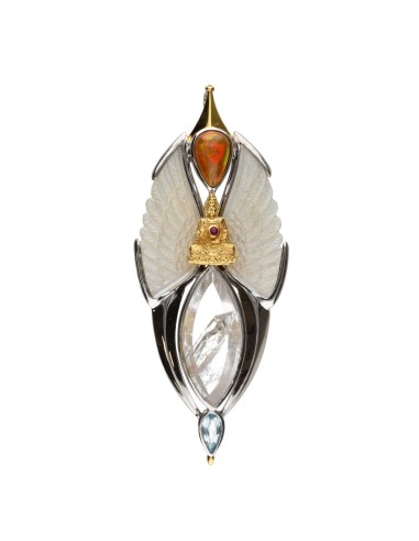 Pendentif Ailes en nacre en argent...