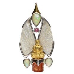 Pendente di Ali in Madreperla in Argento Sterling 925 e Oro (59R)