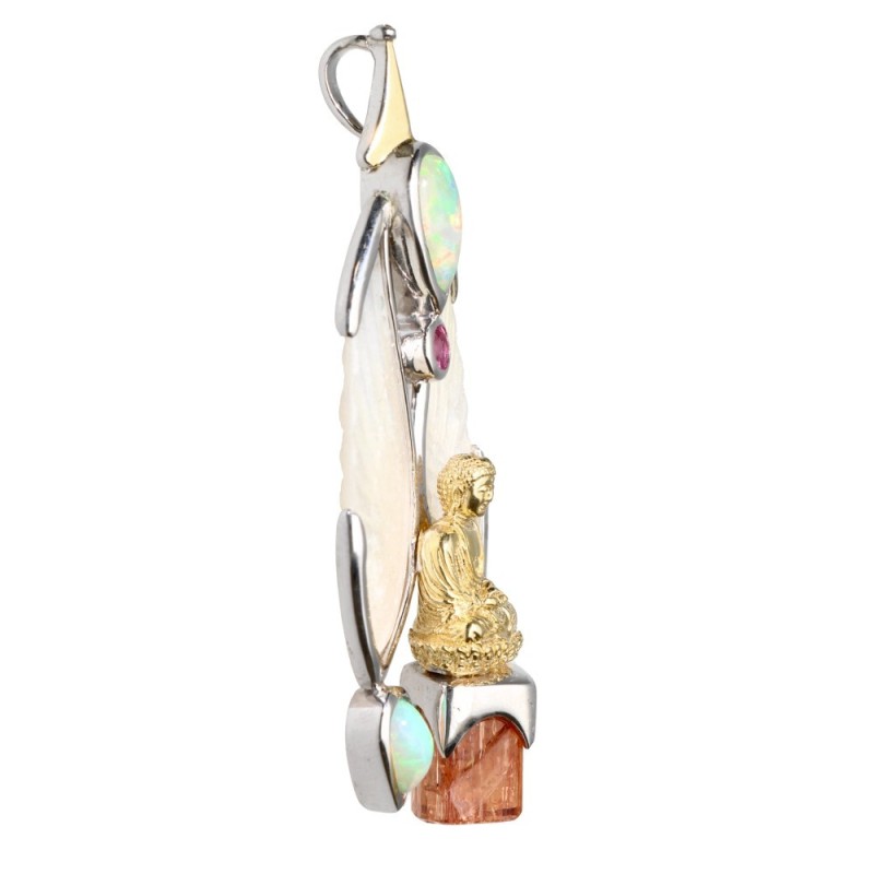 Pendente di Ali in Madreperla in Argento Sterling 925 e Oro (59R)