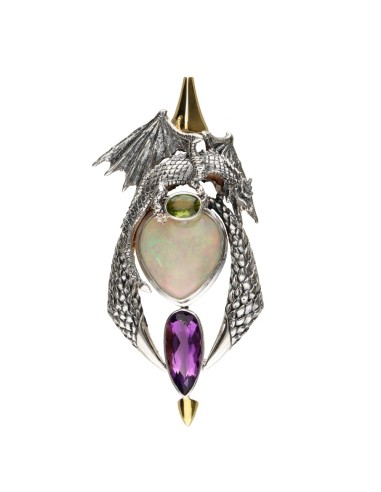 Colgante di Drago in Argento Sterling...