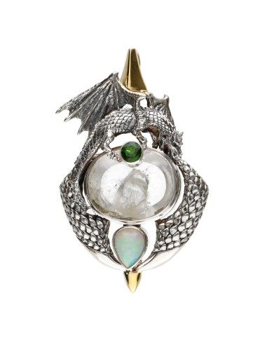Ciondolo di Drago in Argento Sterling...