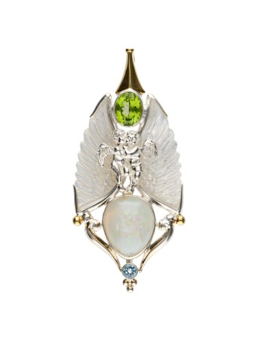 Pendentif Ailes en nacre en argent...