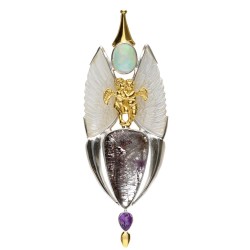 Ciondolo di Ali in Madreperla in Argento Sterling 925 e Oro (65R)