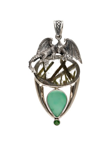Ciondolo di Drago in Argento Sterling...