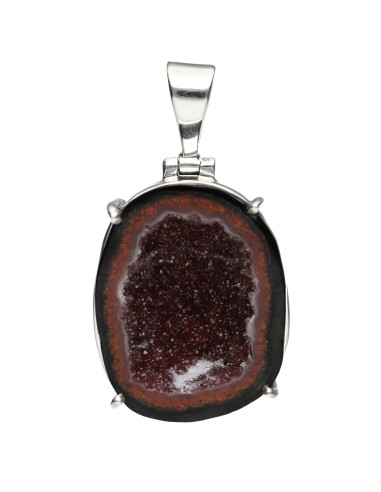 Pendentif Agate Géodino en argent 925...