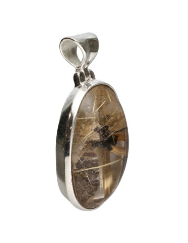 Rutilated Quartz Pendant in Sterling...