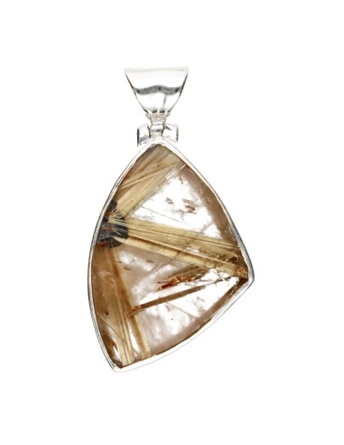 Rutilated Quartz Pendant in 925...