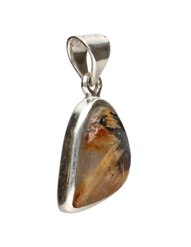 Rutilated Quartz Pendant in 925...
