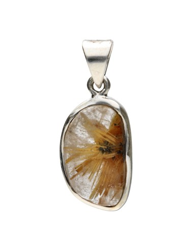 Rutilated Quartz Pendant in 925...