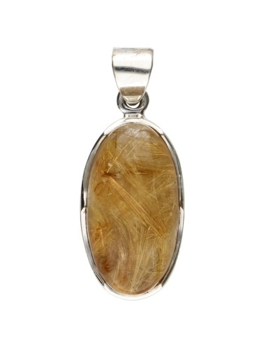 Rutilated Quartz Pendant in 925...