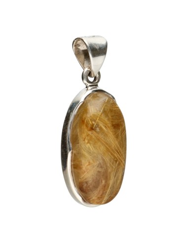 Rutilated Quartz Pendant in 925...