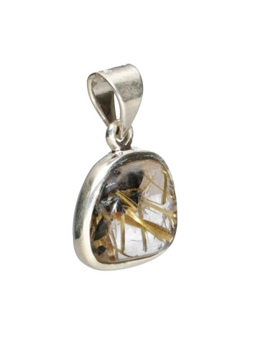 Rutilated Quartz Pendant in 925...