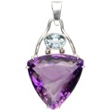 Pendentif en argent 925 avec améthyste et topaze (39S)