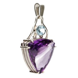 Pendente di Amatista e Topazio in Argento Sterling 925 (39S)