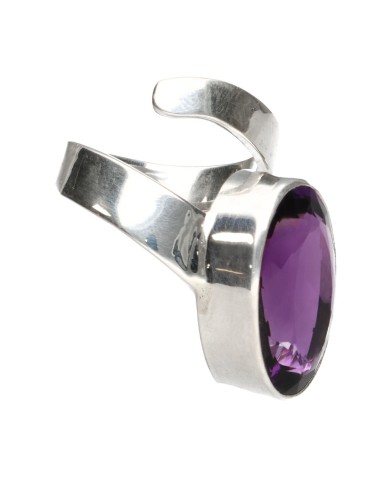 Bague en argent 925 avec améthyste (44S)