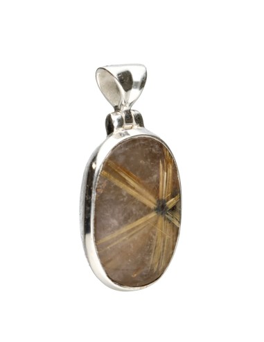 Rutilated Quartz Pendant in 925...