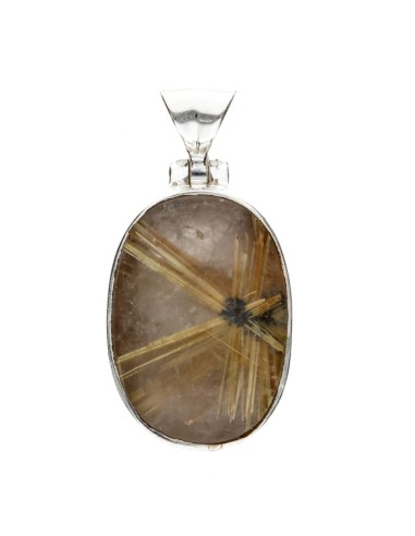 Rutilated Quartz Pendant in 925...