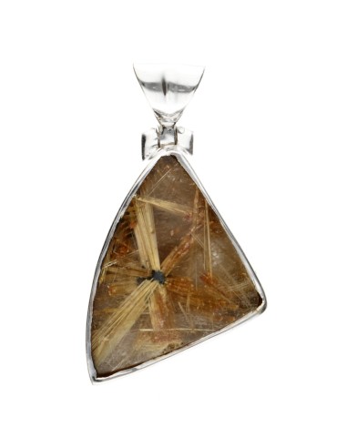 Rutilated Quartz Pendant in 925...