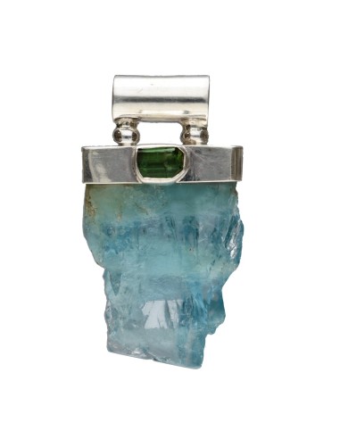 Pendente água-marinha com turmalina...