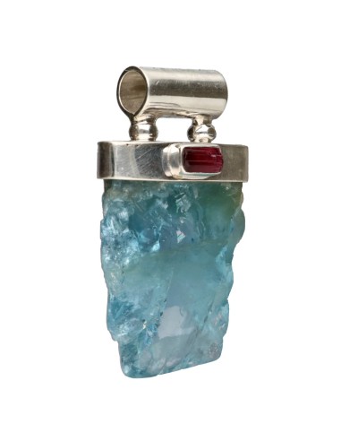 Pendente água-marinha com turmalina...