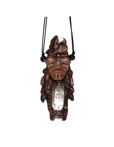 Talisman en quartz mousse et citrine