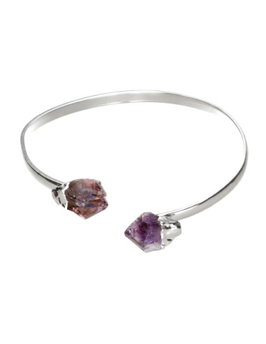 Pulseira de ametista bruta banhada a...
