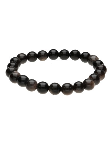 Bracelete Obsidiana de Prata 6mm