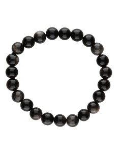 Silver Obsidian Bracelet 6mm 2