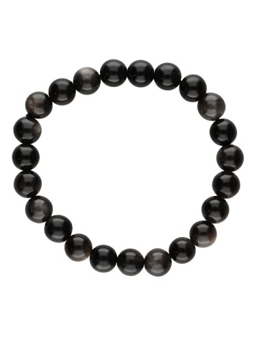 Silver Obsidian Bracelet 6mm