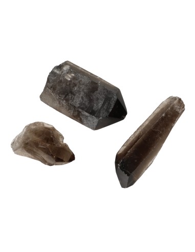 Pointes de quartz fumé brut
