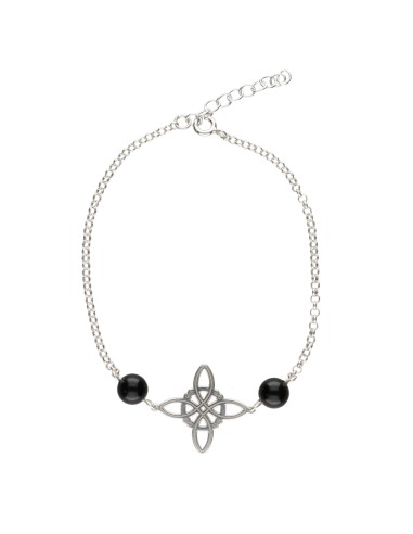 Bracciale Nodo di Strega con Giada in...
