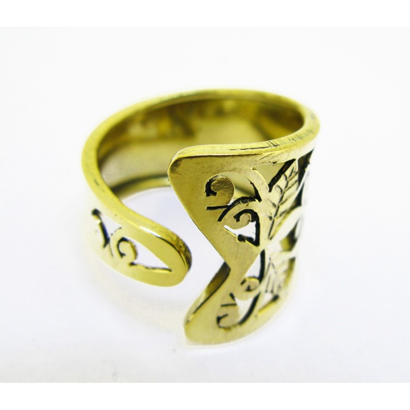 Anillo Abierto Bronce Lazo Calado